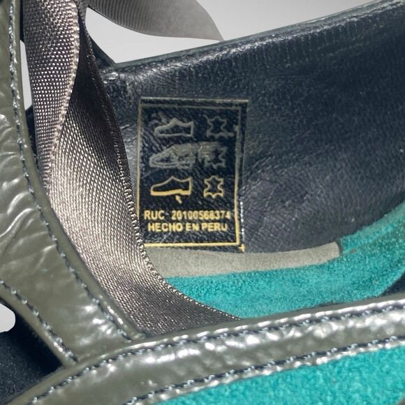 JOHN FLUEVOG Miracles Fatima Open toe Pump Heels Shoes Women Sz 7 Turquoise Grey - Picture 11 of 11